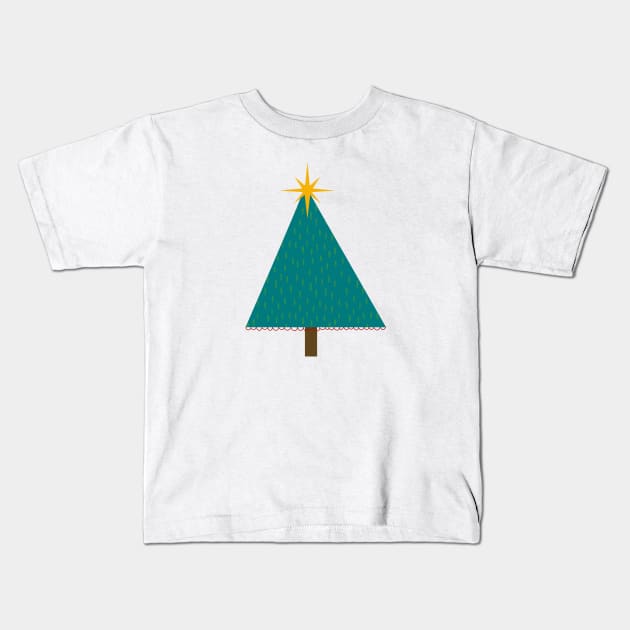 Christmas tree merry and bright holiday seaon Kids T-Shirt by sugarcloudlb-studio